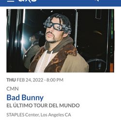 2 Tickets Bad Bunny $950 Staples