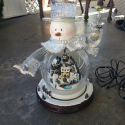 Christmas Snowman With Moving Horse Sleigh 