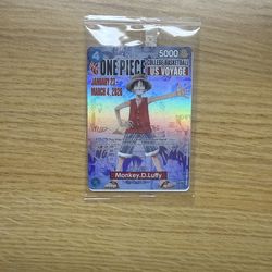Bandai One Piece CCG Monkey.D.Luffy Character Promo Card US Voyage P-055