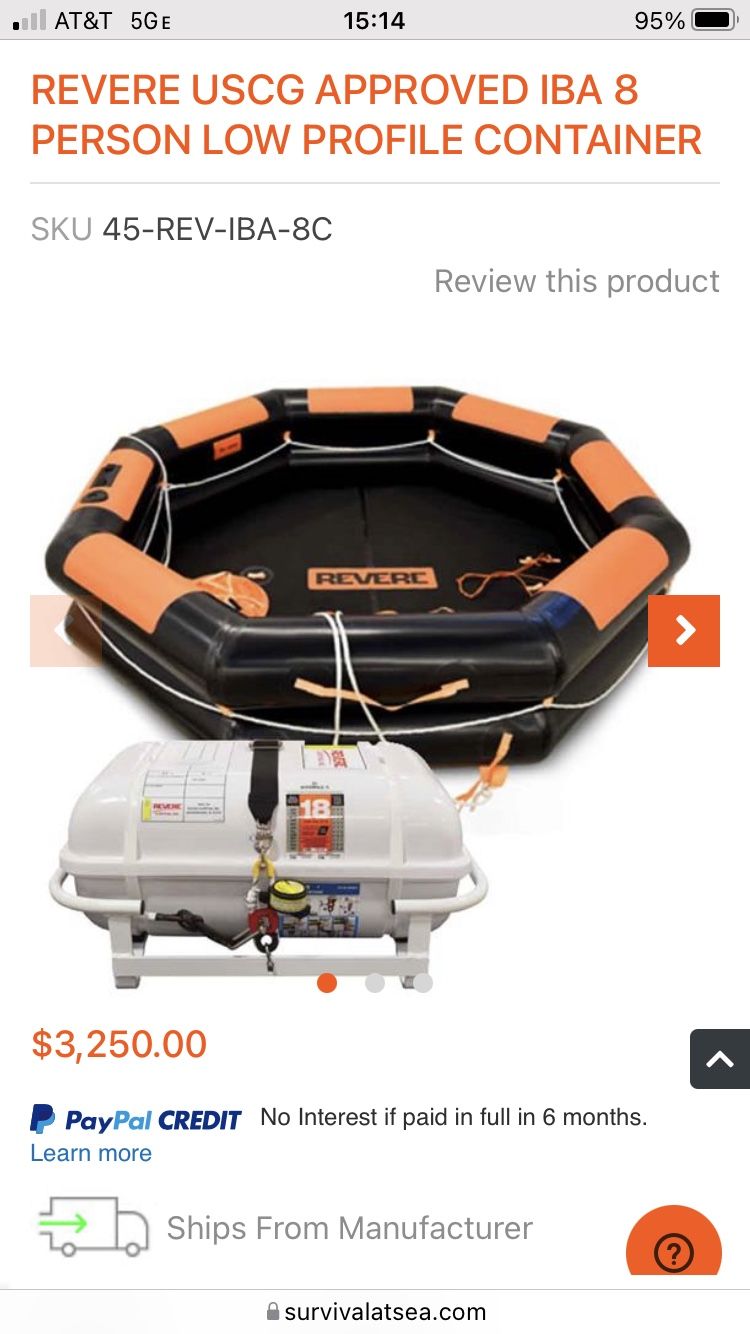 Givens 8 Person Life raft