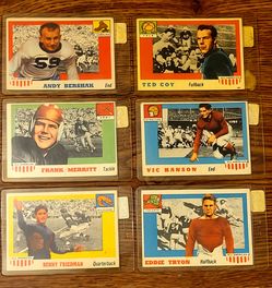 Vintage 1955 Topps All-American Football Card #95 featuring Army halfback Chris Cagle