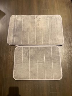 Non-Slip Bathroom Rugs Set 2 Piece, Memory Foam Bath Mat, Dark Gray