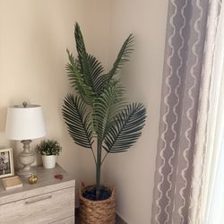 Artificial Palm Plant in Woven Basket