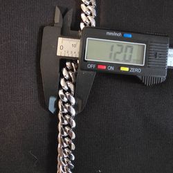 Silver Cuban Link Chain 12mm