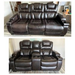 Power Reclining Sofa and Loveseat $800 OR BEST OFFER