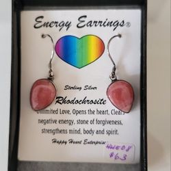 Earrings - Rhodochrosite