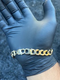 Cuban link diamond cut bracelet