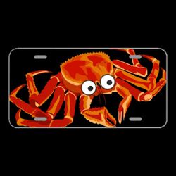 License Plate Novelty Car Front Cartoon Crab Orange Sea Crab Crab