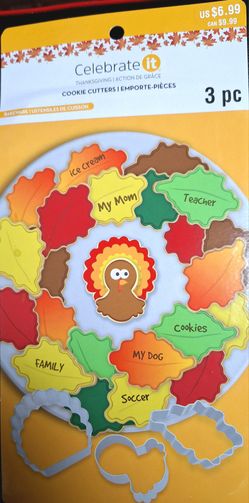 Brand New Thanksgiving Themed Cookie Cutter Set