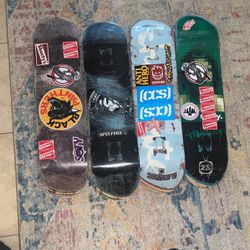 4 Used Skateboard decks 