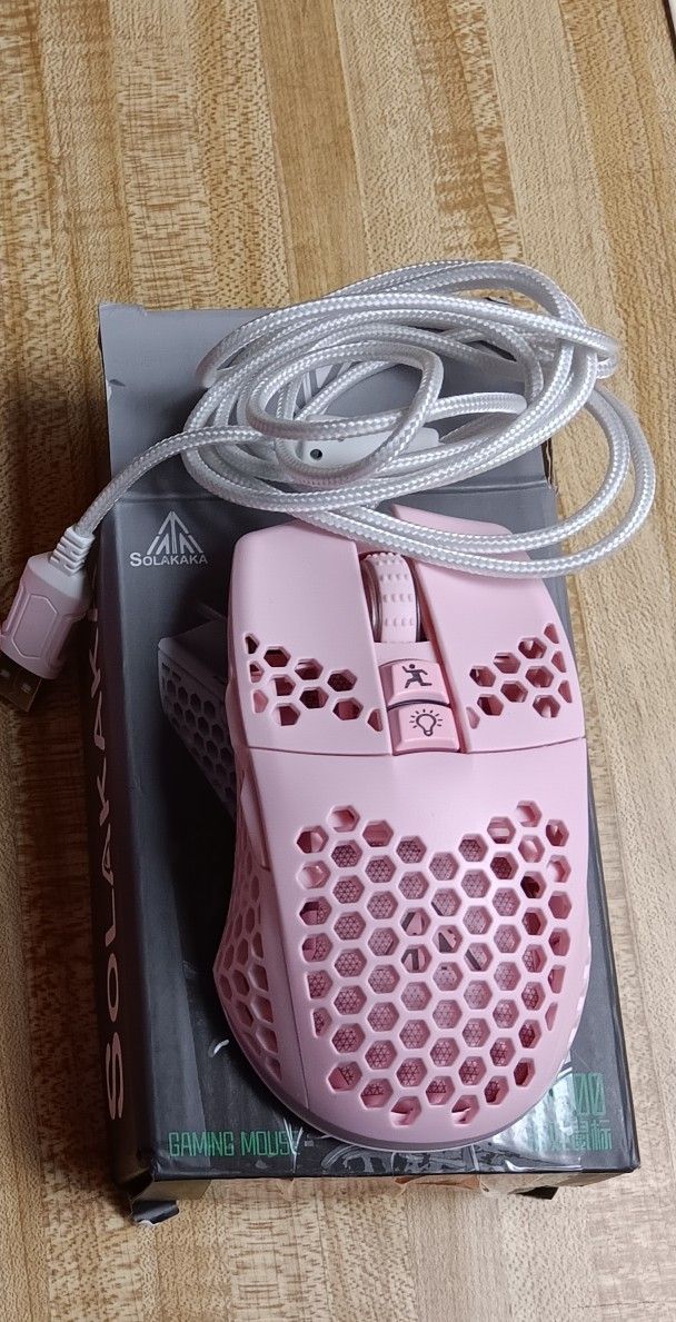 SOLAKAKA SM900 Pink Wired Gaming Mouse
