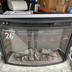 Furrion FF26C15A-BL 26" Electric Fireplace - Curved Glass