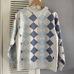 Stussy Geometric Plaid Pattern Sweater