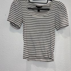 White And Black Striped Shirt For A Woman