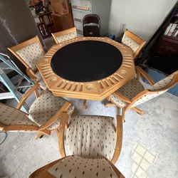 Game Table / Dining Table And 6 Rolling Chairs $100 OBO