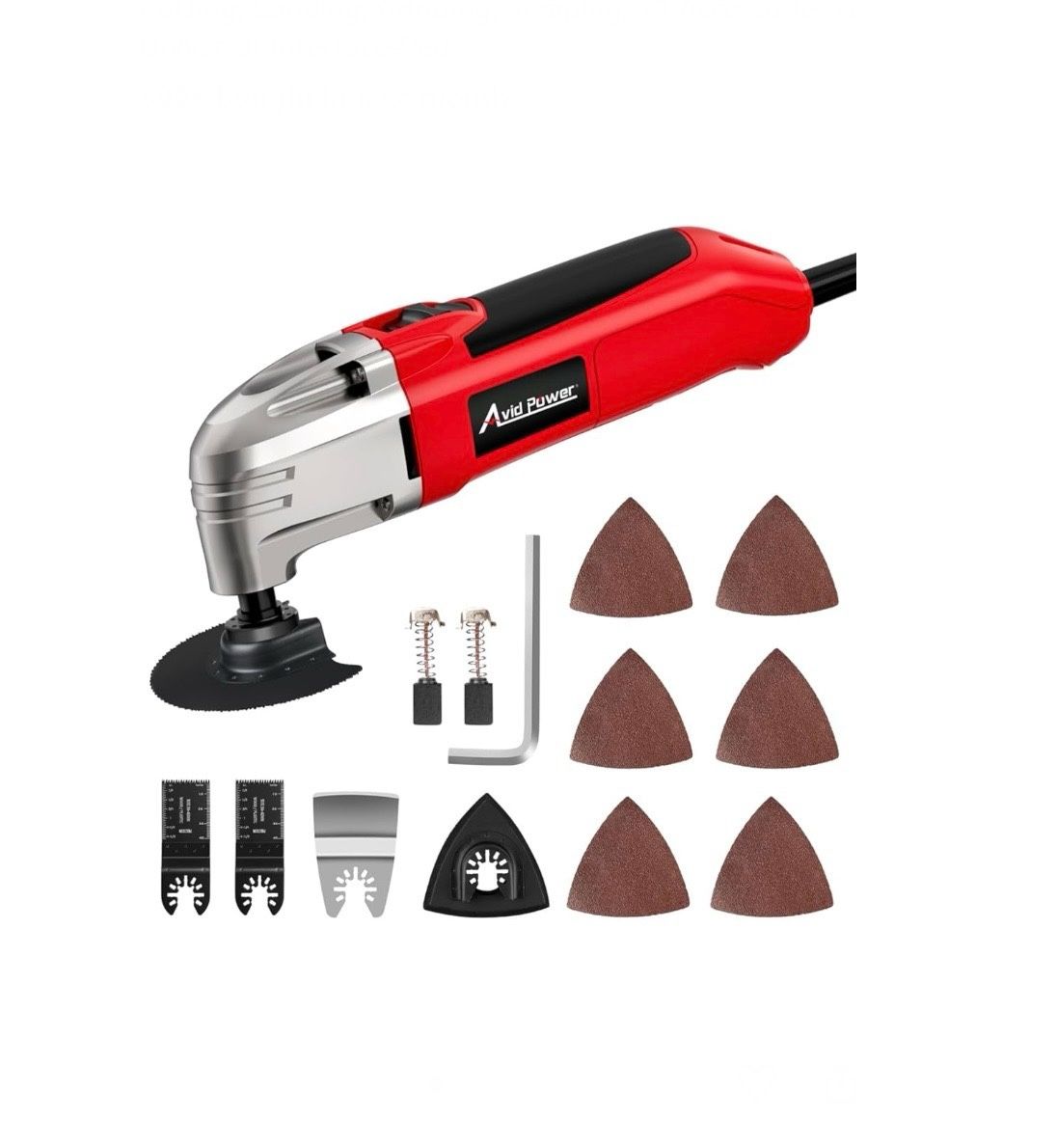 AVID POWER Oscillating Tool, 22000 OPM Electric Oscillating Multi Tool with 3°Oscillation Angle, Cutting, Sanding, Grinding, Scraping, 11 Accessories