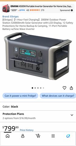 2000W Outdoor Power Station 320000mAh Solar Generator with LCD Display, 12 Safety Protections for Home Backup & Camping, 11-Port Portable Battery w/Si