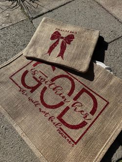 Burlap style tote bag