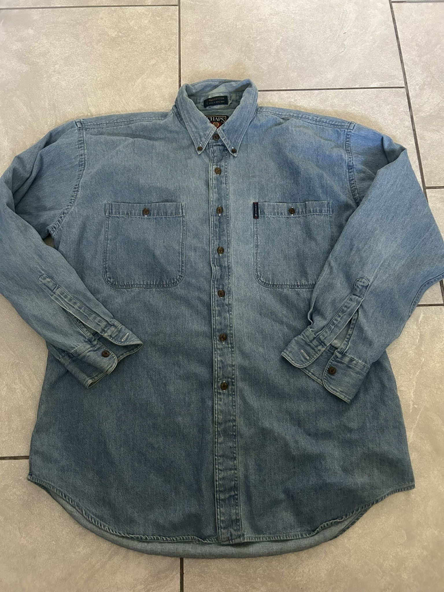 Denim vintage chaps ralph lauren shirt made in Hong Kong size large