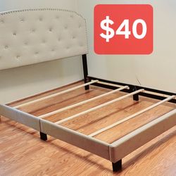 Queen Upholstered Low Profile Bed Frame 