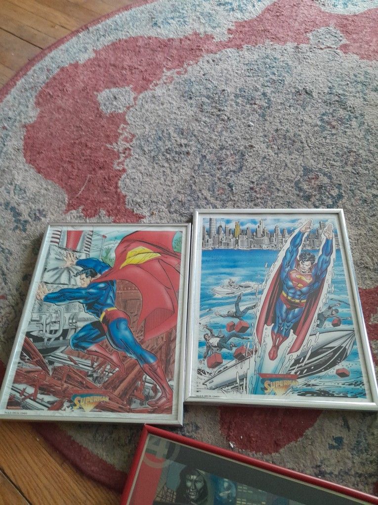 1993 DC Superman. Prints In Frame 2 Are Loose +fantastic  Four As Pictured 