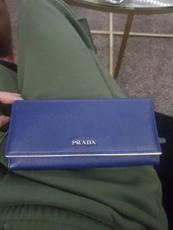 Prada blue-cross Saffiano leather