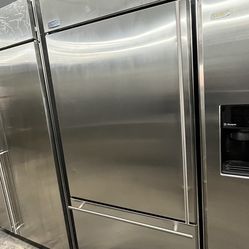 GE Monogram Bottom Freezer Built In 36” Refrigerator Stainless Steel