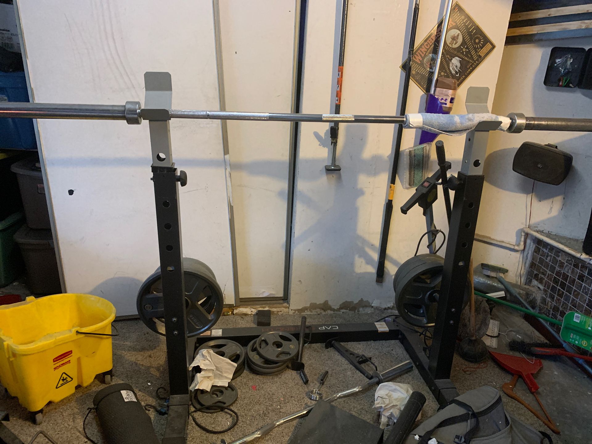 Weight rack,curl bar and weights