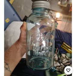 Ball Blue Perfect Mason Jar Half Gallon With Original Lod