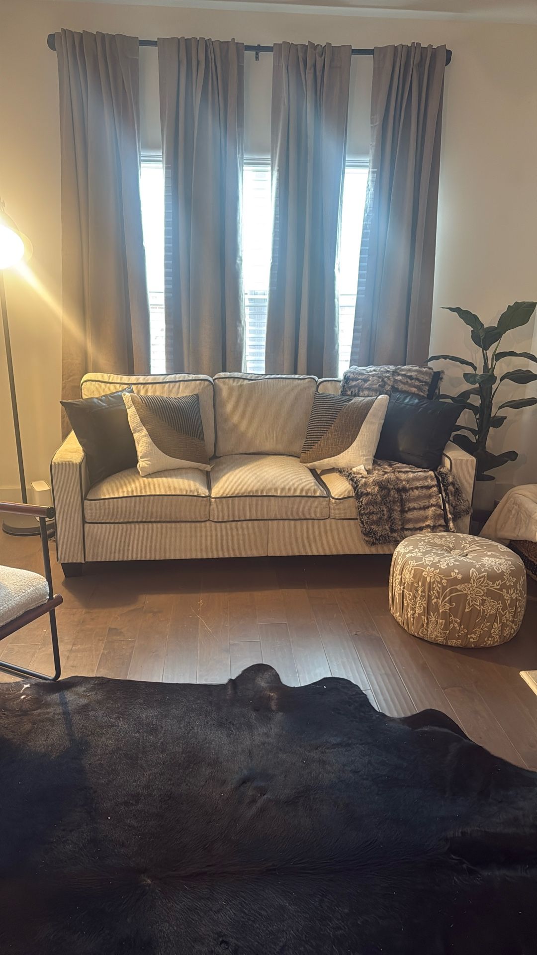 Cream Corduroy Couch