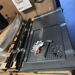 Metal Garage Shelving Unit, Heavy Duty Adjustable Industrial Storage Shelves, Steel Storage Rack for Garage, Warehouse, Basement, Black, 72" H x 47.2"