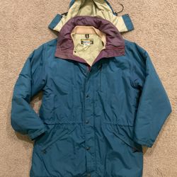 LL Bean Penobscot Vintage Parka Vintage Blue Hooded Jacket Coat Y2K 
