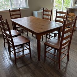 Wooden Table Set For 6