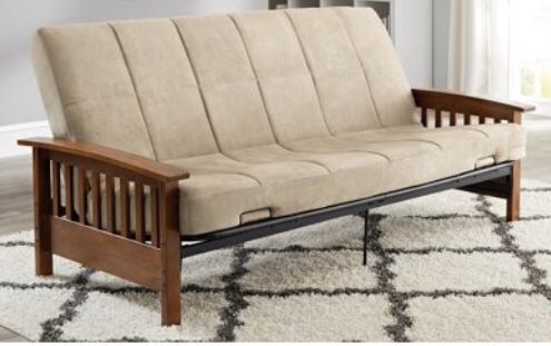 Brand New in Box - Never Used - Better Homes & Gardens Mission Wood Arm Futon, Beige