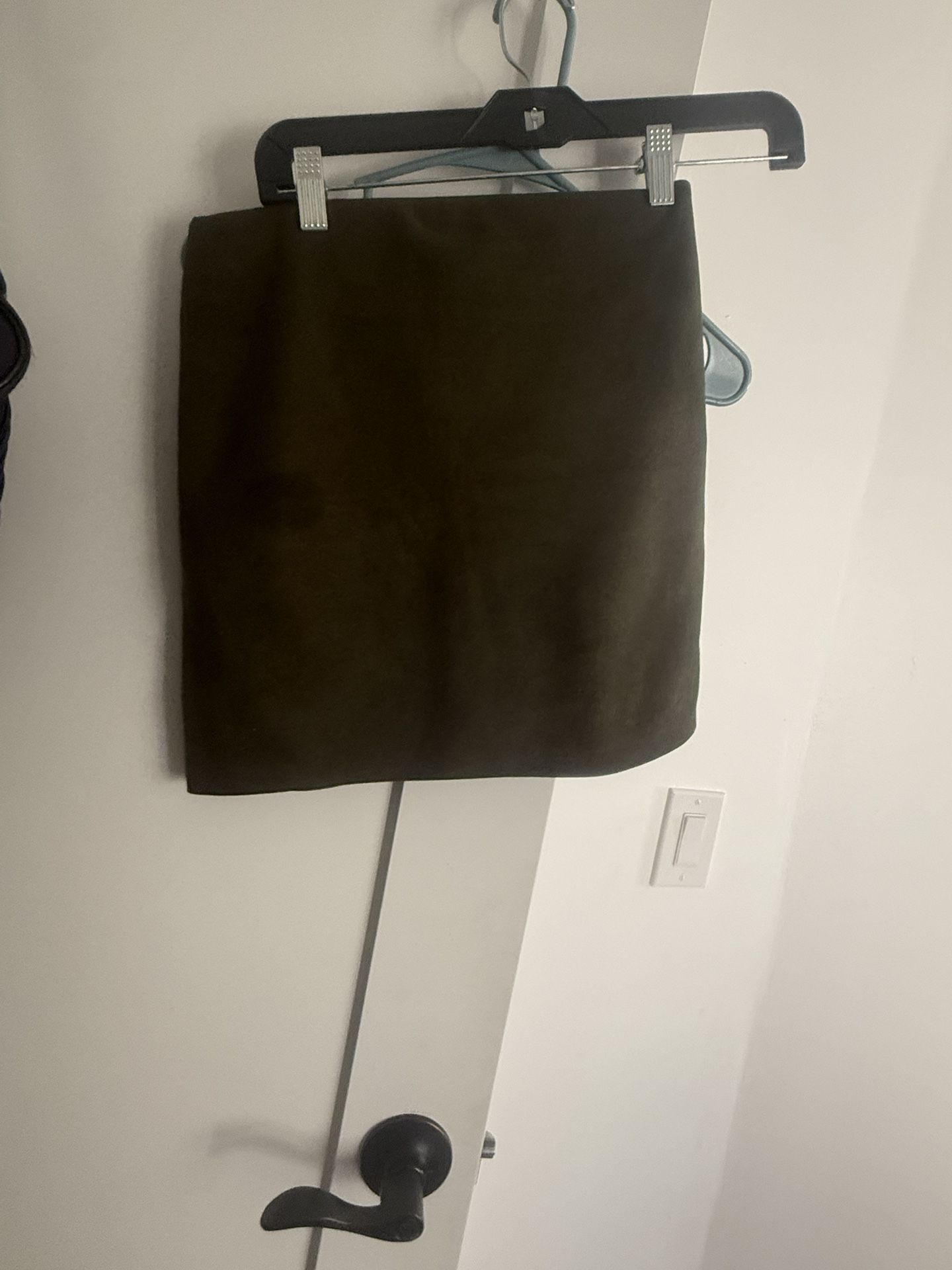 Green Suade Skirt Xs