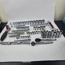 (119 pieces) Socket Set Benchtop / Socket Set Powerbuilt / Ratchet 3/8 Extensions