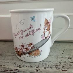 Vintage 80s Hallmark Cards Coffee Mug Cup “ good friends”