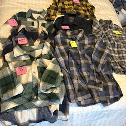 Flannels All Sizes 5 To 10 Dollars Each 