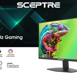 Sceptre New 24-inch Gaming Monitor 100Hz 1ms DisplayPort HDMI x2 100% sRGB AMD FreeSync Build-in Speakers, Eye Care Frameless Machine - Black
