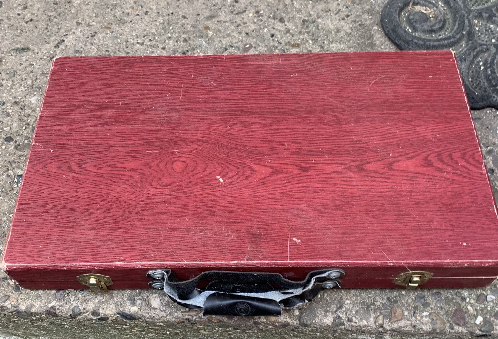 Pencil case 16x9x2  I am selling case you can have all the junk in it pencil & crayons are good but paint is dry 