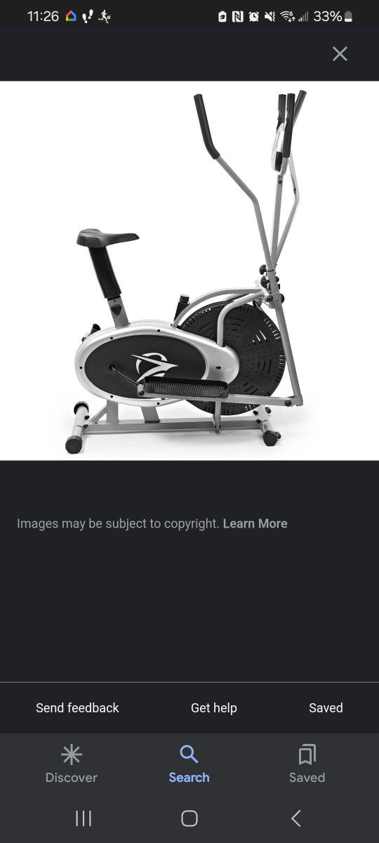 Elliptical bike exercise machine 