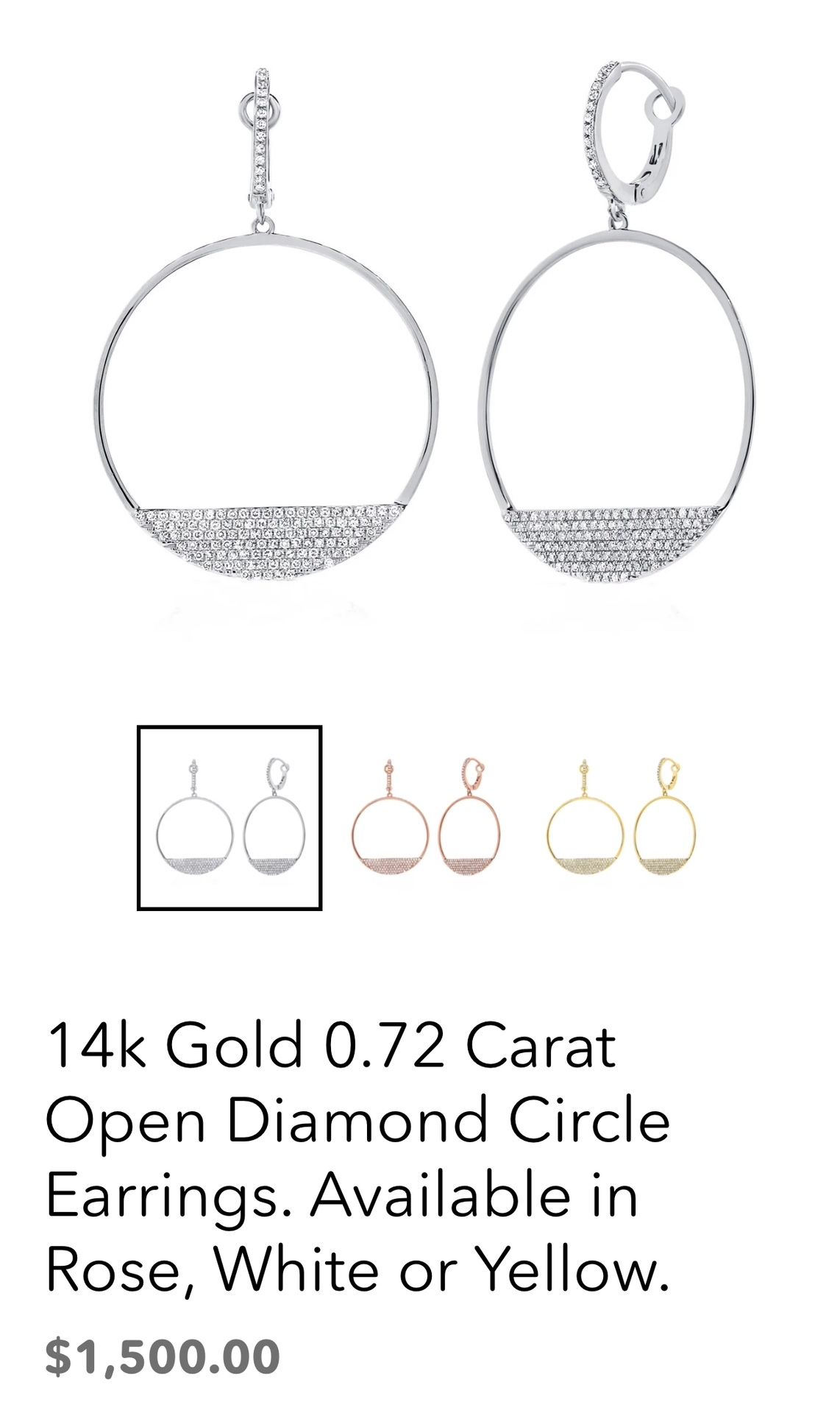 Beautiful Hoop Diamond Earring