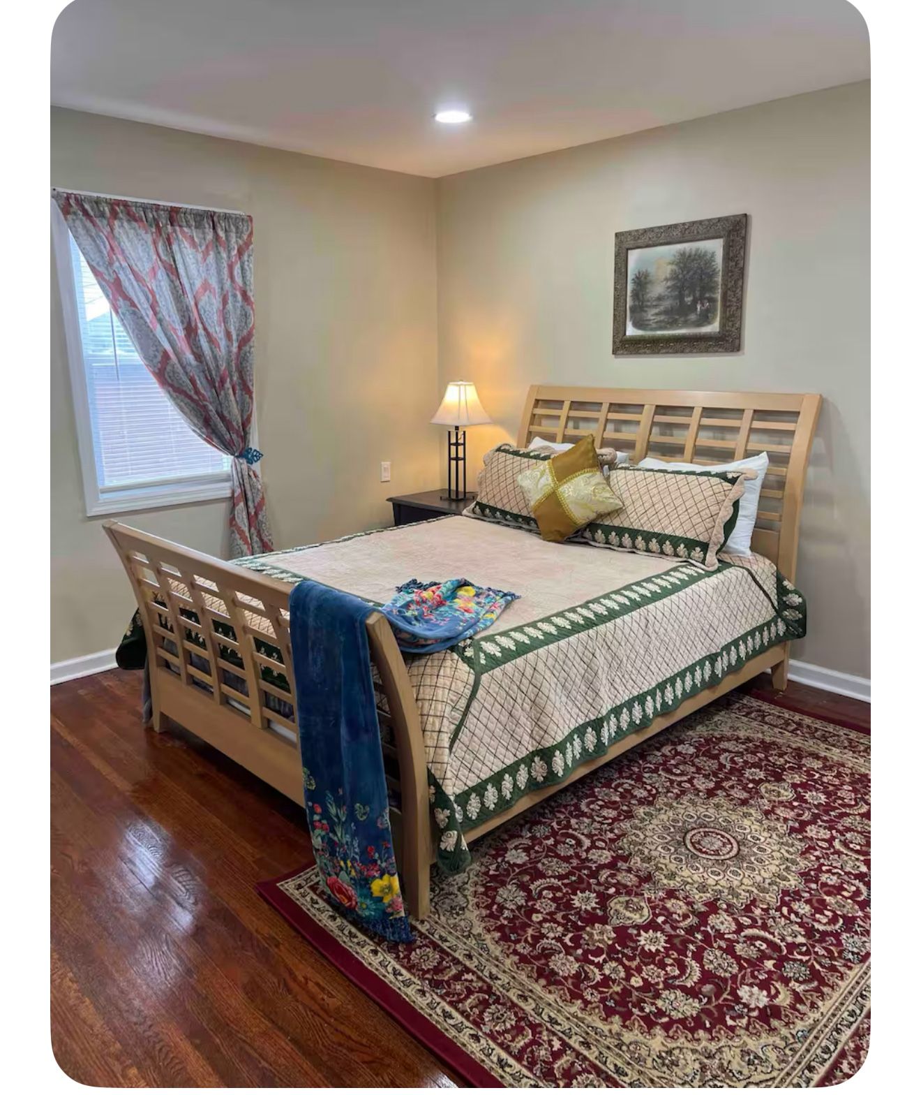 Wood Bed Frame And Mattress  Queen Size