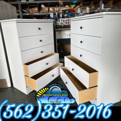 Five Drawer White Compressed Dresser Chest Cajonera Comoda 