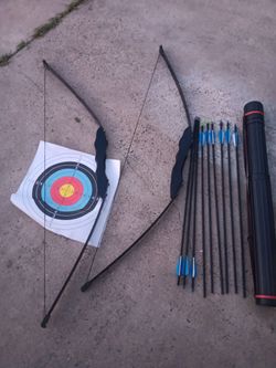 Bows and arrows with target practice