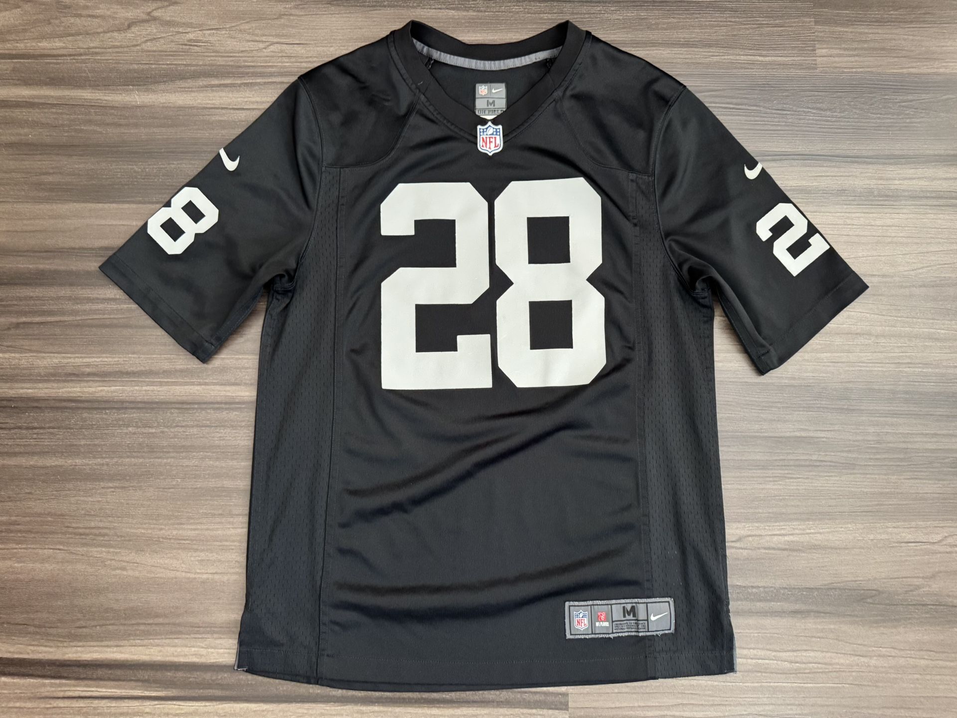 Nike Las Vegas Raiders Josh Jacobs #28 NFL On Field Home Jersey Men’s Medium 100% authentic. Good condition. The Nike Las Vegas Raiders Josh Jacobs