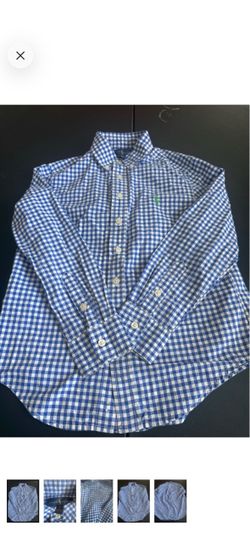 Polo by Ralph Lauren Blue & White Gingham Button-Down Shirt