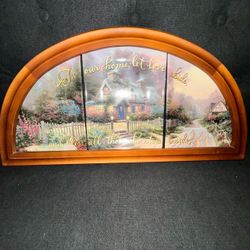 Vintage Thomas Kincaid framed Blessing of Home 3 plates