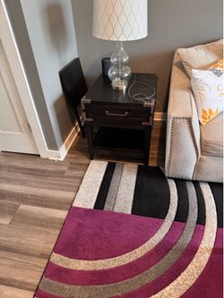 3-Piece Dark Wood Coffee Table and End Table Set with Industrial Metal Accents