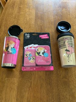 Barbie 50th Anniversary Travel Mugs and Playing Cards Set